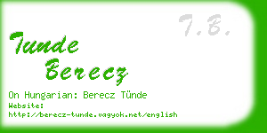 tunde berecz business card